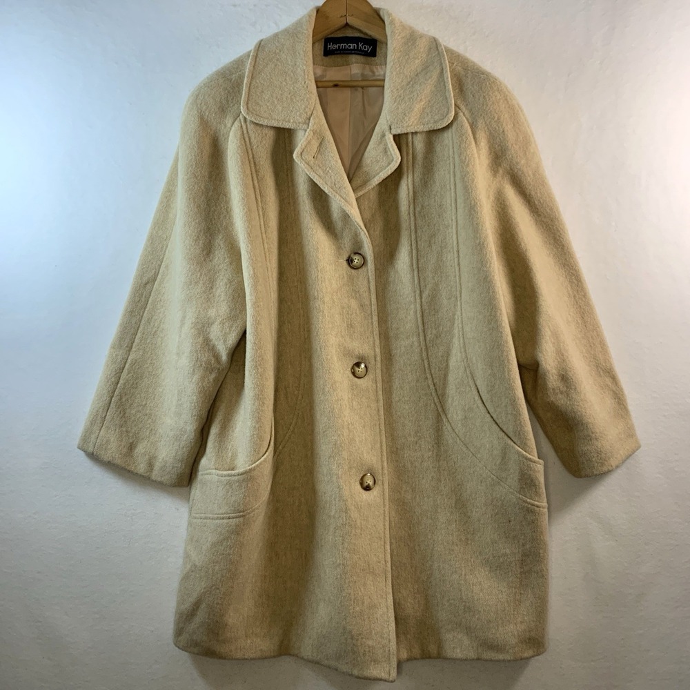 VTG‎ Herman Kay Womens Flawed Wool Blend Coat Sz 16 As Is Moth Damage Project
